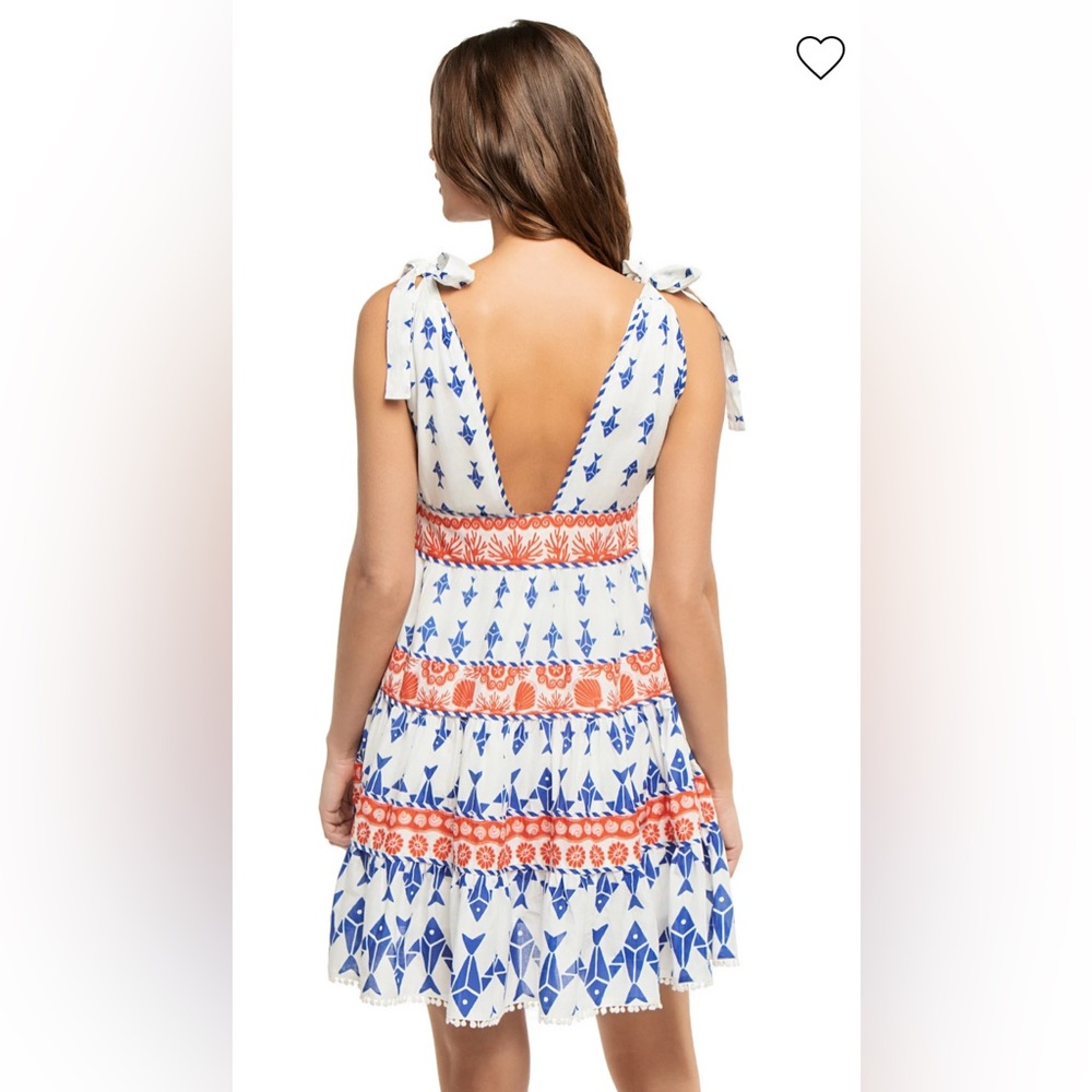 NWT Farm Rio Fishes Off White Tiered Dress, SMALL NWOT - Picture 5 of 7